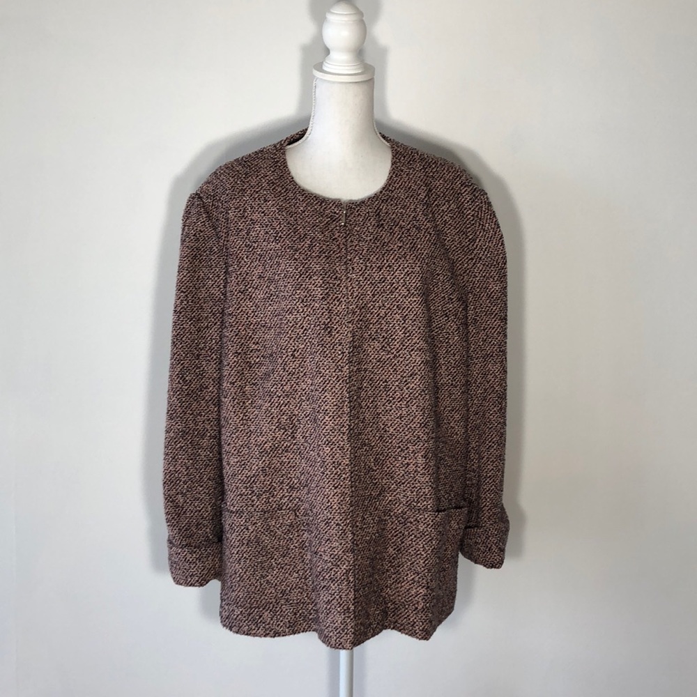 Emma James/Liz Claiborne 24W Boucle Mauve Jacket - Picture 2 of 7